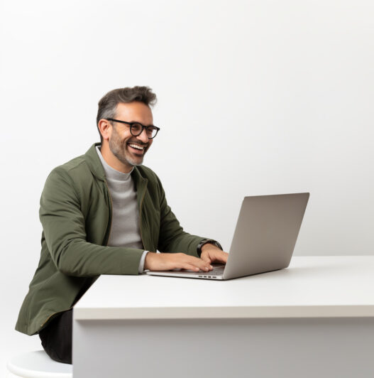alpha crows man laptop